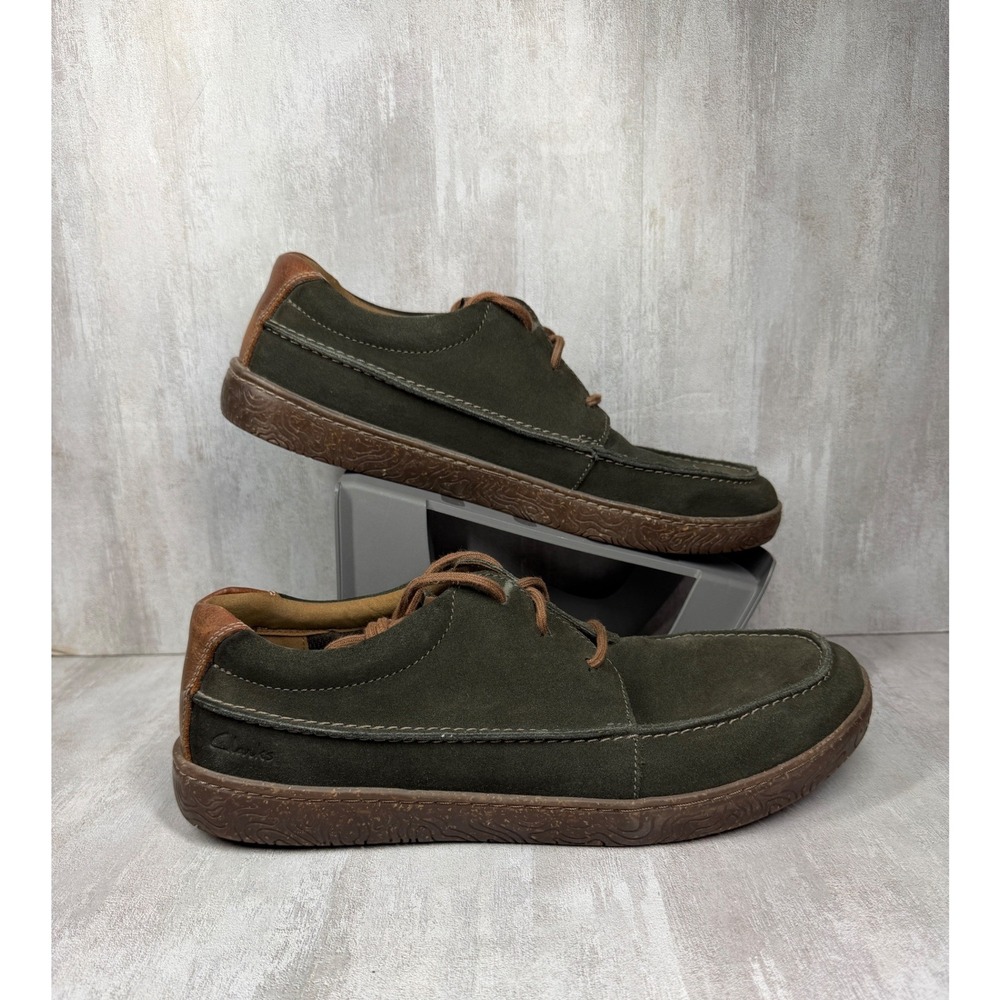 Clarks Mens Hodson Moc Olive Green Suede Casual Shoes 13 M 261685717120 - Picture 5 of 8